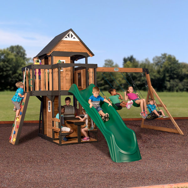 Backyard discovery prescott cedar wooden store swing set